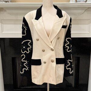 ✨ Vintage Orlando Rossi Embellished Wool Blazer – Size 14 ✨